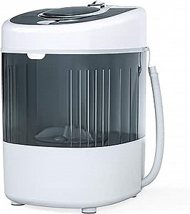 KUPPET Mini Portable Washing Machine for Compact Laundry, 7.7lbs Capacity, Small Semi-Automatic Compact Washer with Timer Control Single Translucent Tub