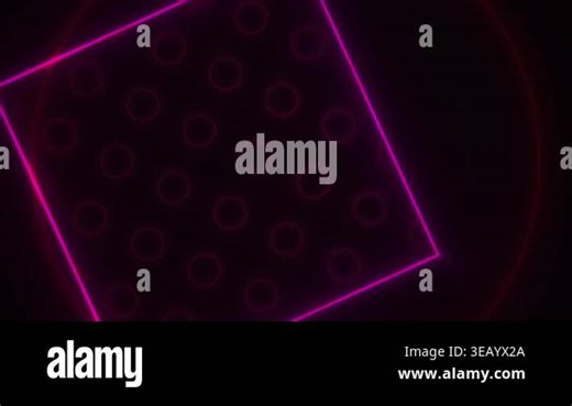 Neon pink square on black background Stock Video Footage - Alamy