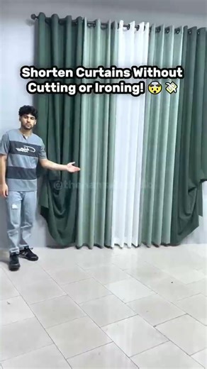 Too Long? Don't Cut! Use STRING! 🧵✂️ (Curtain Hack) #shorts