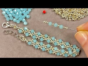 EASY Beaded Bracelet Tutorial: Crystal Beads Jewelry Making at Home!