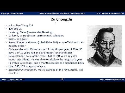 Math History 5.3 Chinese Mathematics and Mathematicians