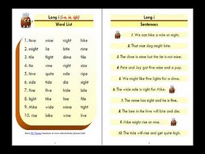 ESL Phonics Lesson: "Long i" - Word List and Sentences
