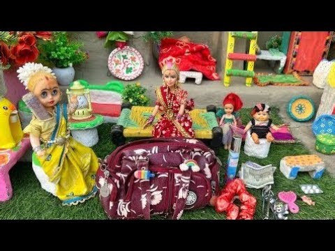 Barbie Doll All Day Routine In Indian Village/Radha Ki Kahani Part -251/Barbie Doll Bedtime Story||