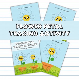 Flower Tracing Activity, Shape Activity, Spring Activity, Tracing Worksheet, Preschool Printable, Flower Activity, Handwriting Activity - Etsy Australia