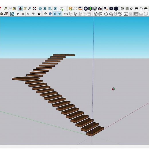 How to Create Cantilever Staircase in SketchUp | SketchUp for Beginners | Civil Knowledge Tamil