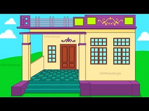 How to Draw Simple House / Home in Computer using Ms Paint | House Drawing step by step.