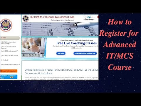 How to register for advanced IT or MCS Course #ICAI