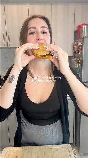Homemade Bacon, Egg and Cheese Biscuit Breakfast Sandwich