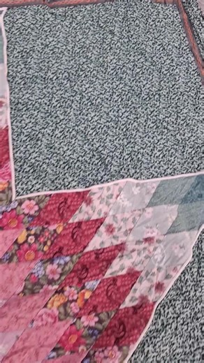 Vintage Lone Star Quilt 49x47 Pink and Blue Floral Patchwork Throw