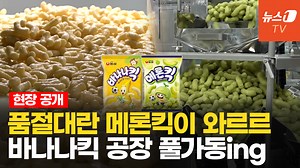 풀가동! 갓 구운 바나나킥·메론킥 탄생 현장…잘 나가는 과자의 비밀