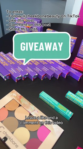 Cheekbone Beauty is doing the CRAZIEST THING EVER! 🤯🎁 Join our ‘Get to 50K Giveaway’! When we get to 50,000 followers on TikTok, we will celebrate by doing our BIGGEST GIVEAWAY EVER! 🙌🏻 To enter: ⁃ Like this post ⁃ Follow us on TikTok ⁃ Share this post & ⁃ Tag someone who would love these products in the comments! One lucky winner will receive: ⁃ All nine shades of our Unify Multi-Pencils ⁃ All 6 shades of our Fearless Eyeshadow ⁃ All 8 shades of our SUSTAIN Lipstick ⁃ All 4 shades of our Ha