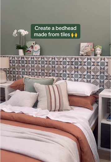 Crea un cabecero de cama con azulejos