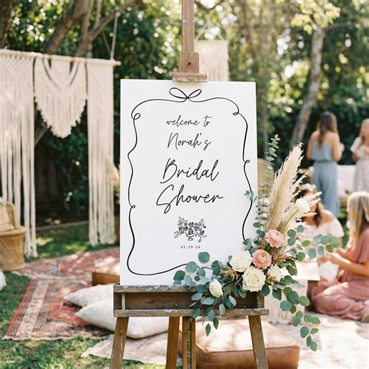 Bridal Shower Sign, Bridal Shower Welcome Board, Whimsical Wedding Signage, Wedding Decor - Etsy