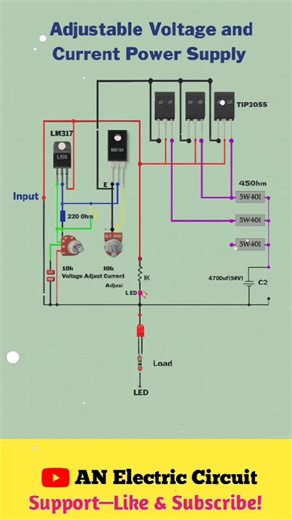Adjustable Voltage and Current Power Supply | #shortsfeed #electrical