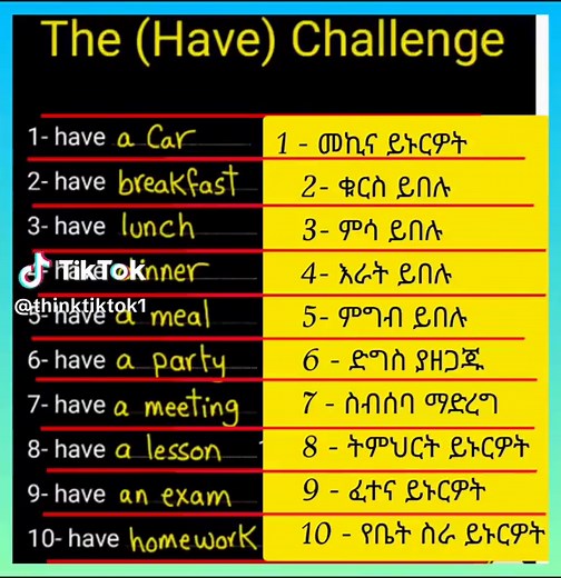 Common Daily Use Sentences in Amharic