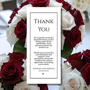 Modèle de cartes de table de remerciement de mariage minimaliste, note de serviette de table de remerciement imprimable, couvert modifiable Merci, note de service de table - Etsy France