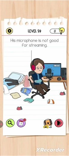 the brain test level 59 solution🎤🎙️🧦