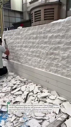 Hand Stone Splitting Creates Natural Wall Texture #StoneWork #Masonry #Shorts
