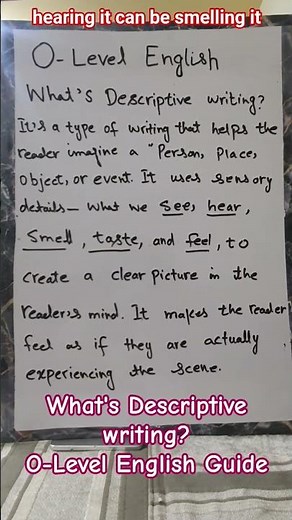 What's Descriptive writing? #descriptiveenglish #Descriptive #o-level #imagery #english #fyp #viral