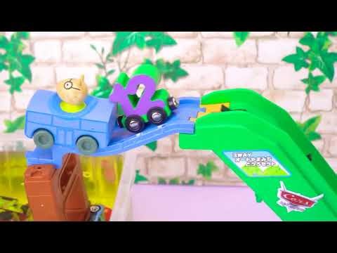 Disney Cars Mini Racers Water Slide! 🏎️💦 Toy Cars Sliding Down Stairs!