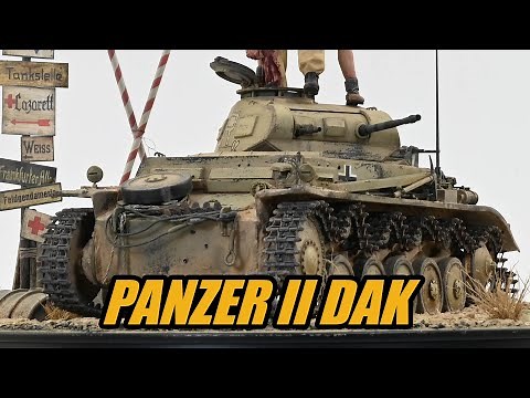 Panzer II DAK model tank building and weathering tutorial with a desert diorama.