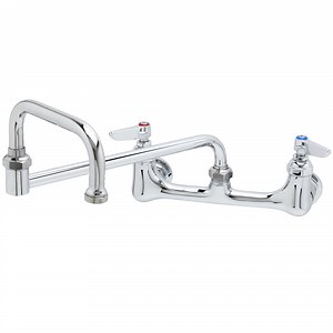 T&S B-0266-BST Wall Mount Faucet with 8" Adjustable Centers, 15" Double Joint Nozzle, and Eterna Cartridges