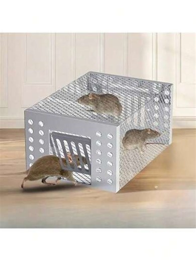 Humane Mouse Trap! Reusable And Washable Mouse Trap And Cage, Captures And Releases Mice, Voles And Rodents Safely For Indoor And Outdoor Use, Pet-Friendly, With Automatic Spring Door And Escape-Proof Net, Portable Outdoor Mouse Catcher, Humanized Trap - Reusable Capture Device For Kitchen And Orchard Pest Control | SHEIN