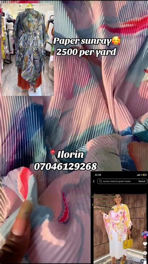 Stylish Paper Sunray Fabric Available in Ilorin