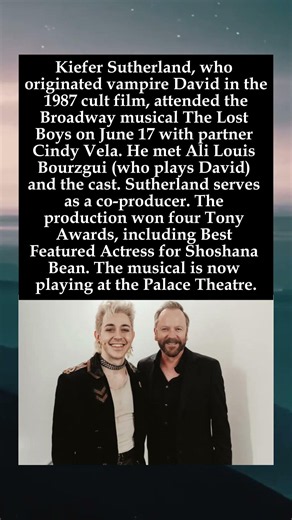 Kiefer Sutherland Visits The Lost Boys Broadway Musical, Meets Cast Backstage #KieferSutherland