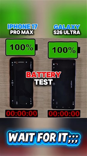 iPhone 17 Pro Max vs Samsung Galaxy S26 Ultra Battery Test (100%-0%)🔋🔥