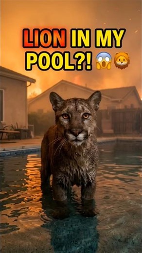 Cougar Trapped In Our Pool During Wildfire 😱 #wildlife #rescue #shorts