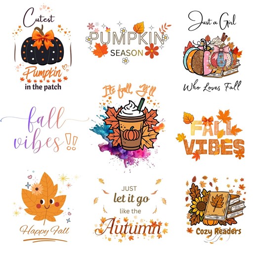 Fall Season Bundle Png Svg | Autumn Clothing and Pumpkin Designs Digital Art - Etsy