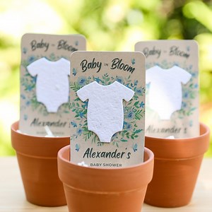 Baby Shower Favors: Wildflower Seed Paper Onesie - Boy Baby in Bloom - Etsy