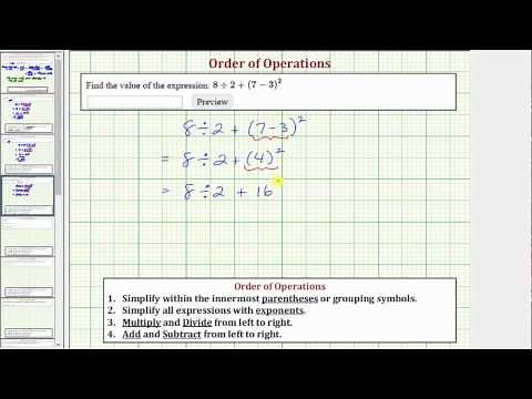 Evaluate an Expression Using the Order of Operations: a/b+(c-d)^2