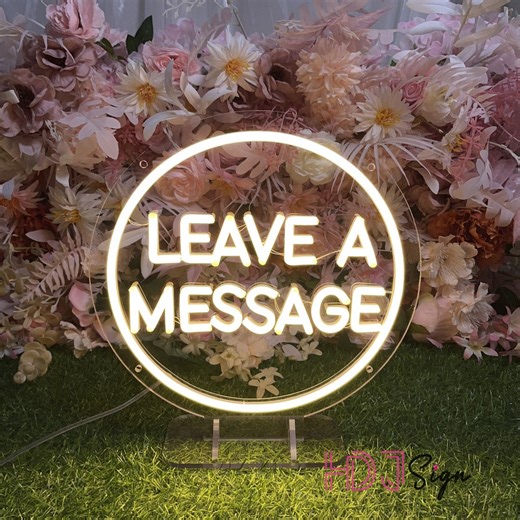 Audio Guest Book Leave A Message Table Sign Wedding Reception Table Sign Wedding Neon Sign,leave a Message Audio Guestbook Neon Sign Light - Etsy