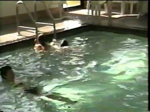 Brother & Sister Swimming At The Hotel Pool COOL!