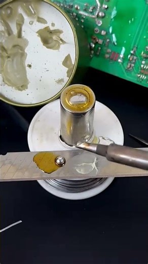 A little flux paste makes soldering easy tins perfectly and works great #FluxPaste #HardwareTools