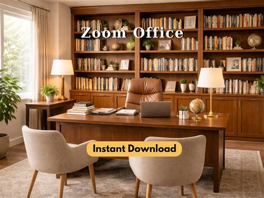 Professional Library Office Background, Bookshelf Room Virtual Backdrop, Home Workspace Scene - Etsy