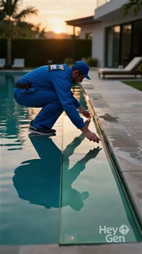 Luxury Infinity Pool Construction | Glass Edge Installation Timelapse Satisfying Modern Villa Build