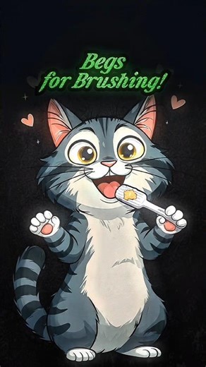 My Cat BEGS for Tooth Brushing Now! (They'll Love It Too) #shorts #cat