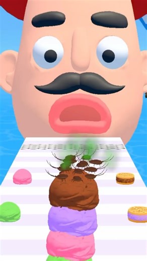 Poop Challenge Ice Cream Runner GAMEPLAY Rumi Huntrix #3d애니메이션 #game #funnyvideo #어몽 #어몽어스