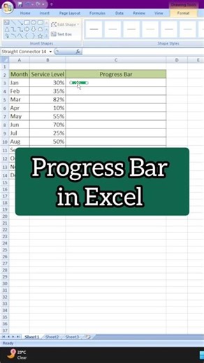 Progress Bar in Excel #excel #exceltips #progressbar