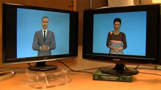 聊天机器人对话全记录：Cleverbert与另一个机器人从问候开启互动，围绕“是否为机器人”展开辩论，包括信仰探讨与存在意义思考的完整对话