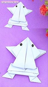 14K views · 14 reactions | Paper Frog Making (Traditional model) Paper Frog that Jumps High and Far #reels #PaperToy #paperfrog | Entertaining Arts | Facebook