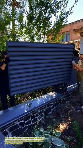 Modern Aluminum Louver Fence Installation Process | Privacy Screen Panel Assembly for Outdoor