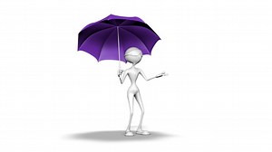 Cartoon Man 3D Character with Umbrella
