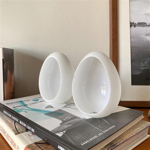 2 Opaline Half-egg Shaped Glass Shades for Antique Wall Lamp - Etsy