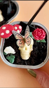 929K views · 21K reactions | Whimsy halloween mini cake 曆 This chocolate cake has a layer of ganache and crushed oreos with chocolate decorations. #minicake #Halloween #skullart | Sophia Mya Cupcakes | Facebook