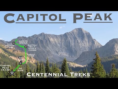 Capitol Peak - Summit climb via NE ridge from Capitol Creek TH, with maps & route description.