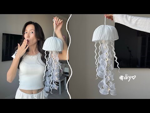 DIY Jellyfish Lamp from Pipe Cleaner ⋆｡𖦹°⭒˚